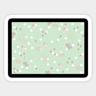 Cacti pattern with Flowers Sticker